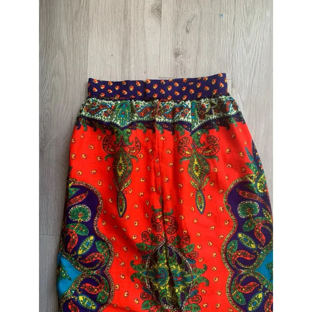 Vintage Malbe Original  Glitter Paisley Psychedellic Maxi Skirt - Picture 5 of 6